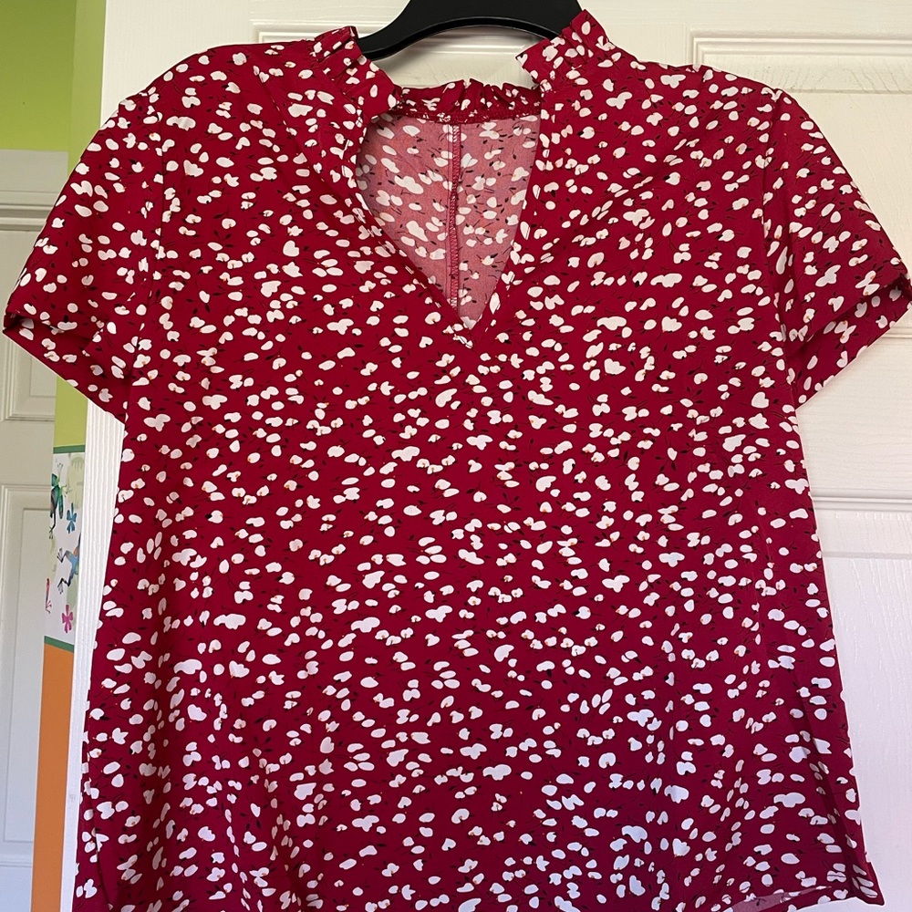 Ditsy Floral Print Puff Sleeve Blouse